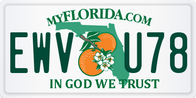 FL license plate EWVU78
