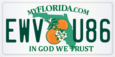 FL license plate EWVU86