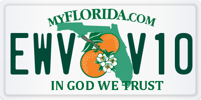 FL license plate EWVV10