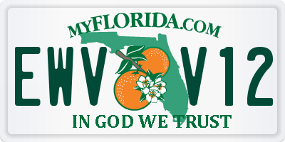 FL license plate EWVV12