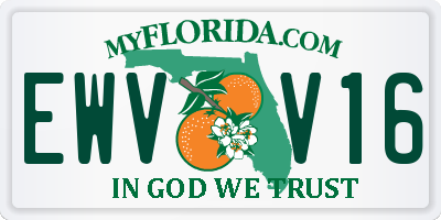 FL license plate EWVV16