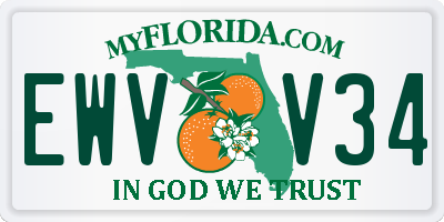 FL license plate EWVV34