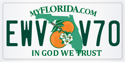 FL license plate EWVV70