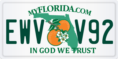FL license plate EWVV92