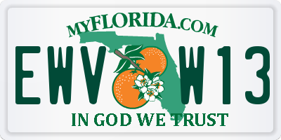 FL license plate EWVW13