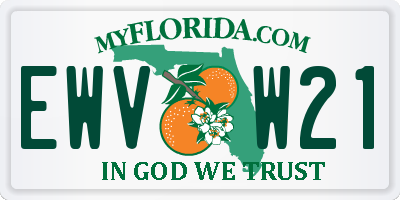 FL license plate EWVW21