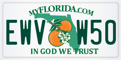 FL license plate EWVW50