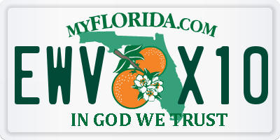 FL license plate EWVX10