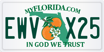 FL license plate EWVX25