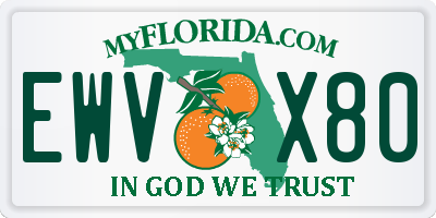 FL license plate EWVX80