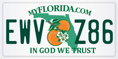 FL license plate EWVZ86