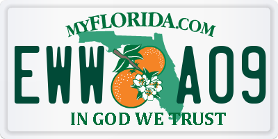 FL license plate EWWA09