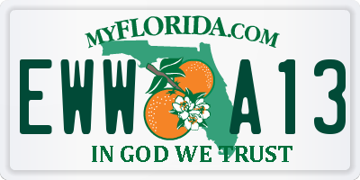 FL license plate EWWA13