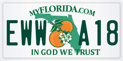 FL license plate EWWA18