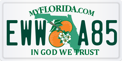 FL license plate EWWA85