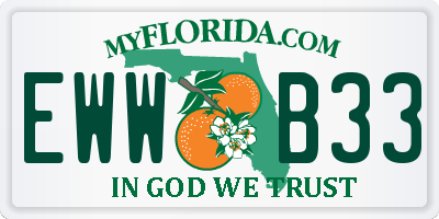 FL license plate EWWB33