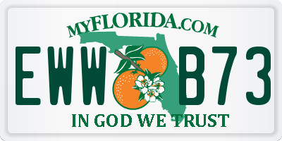 FL license plate EWWB73