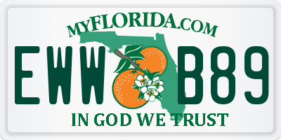 FL license plate EWWB89