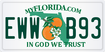 FL license plate EWWB93