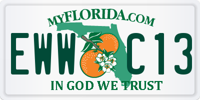 FL license plate EWWC13