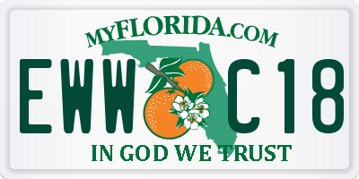 FL license plate EWWC18