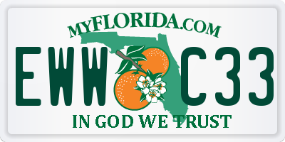 FL license plate EWWC33