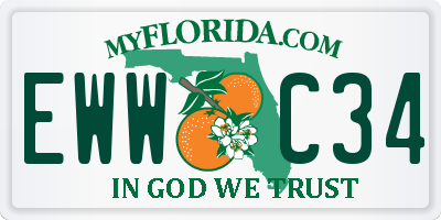 FL license plate EWWC34