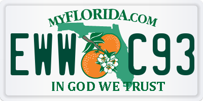 FL license plate EWWC93