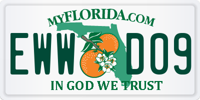 FL license plate EWWD09