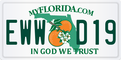 FL license plate EWWD19