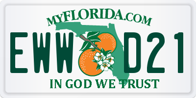 FL license plate EWWD21