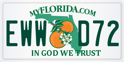 FL license plate EWWD72