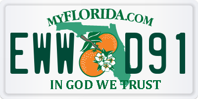FL license plate EWWD91