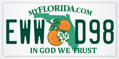 FL license plate EWWD98