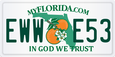 FL license plate EWWE53