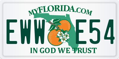 FL license plate EWWE54