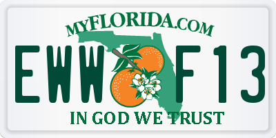 FL license plate EWWF13