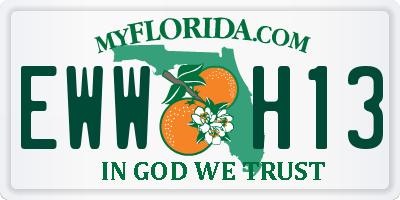 FL license plate EWWH13