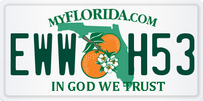 FL license plate EWWH53