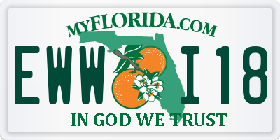 FL license plate EWWI18