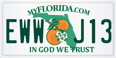 FL license plate EWWJ13