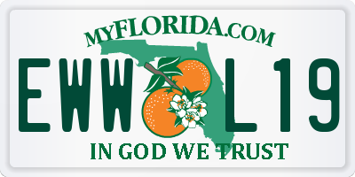 FL license plate EWWL19