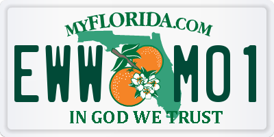 FL license plate EWWM01
