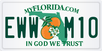 FL license plate EWWM10