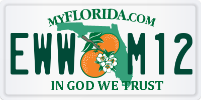 FL license plate EWWM12