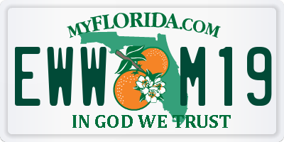FL license plate EWWM19
