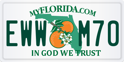 FL license plate EWWM70