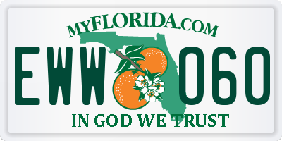 FL license plate EWWO60