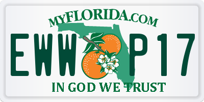 FL license plate EWWP17