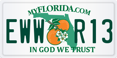 FL license plate EWWR13